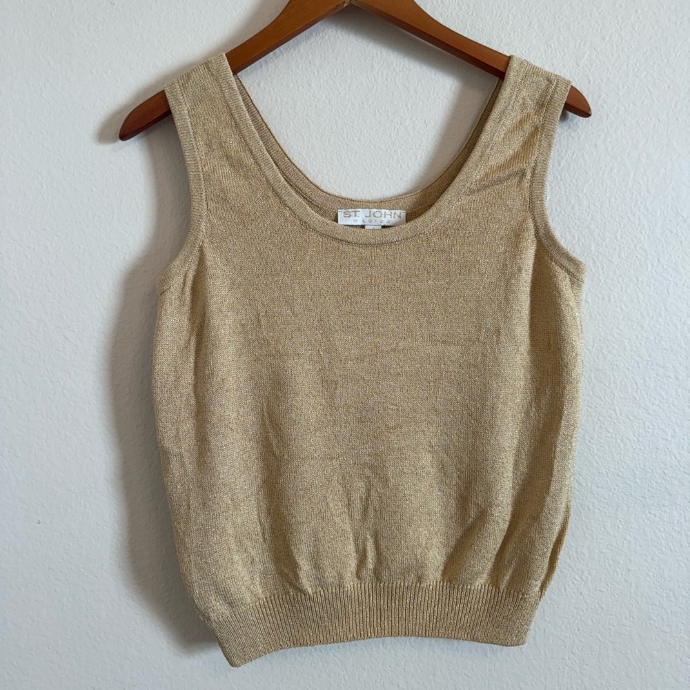 St John basic Tank Top. - Gold - size Small - Picture 3 of 13